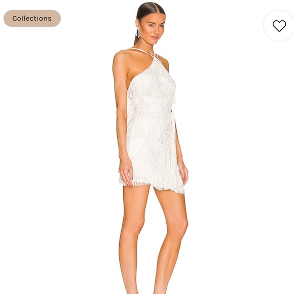 Retrofete Clover Dress in White Fringe - Picture 2 of 5